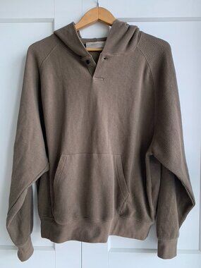 Essentials Fear of God Hooded Waffle Knit Pullover - Taupe size 14/16 or L